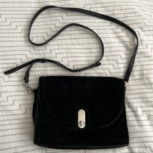 Soriel leather suede crossbody shoulder handbag makes into clutch too
